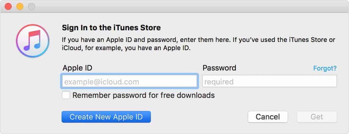 Sign In to Itunes Store Popup