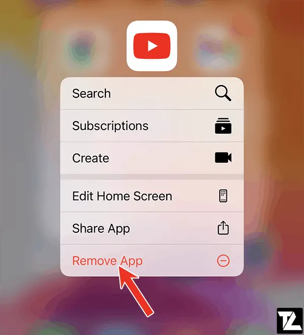 Delete iPhone App from Quick Action Menu