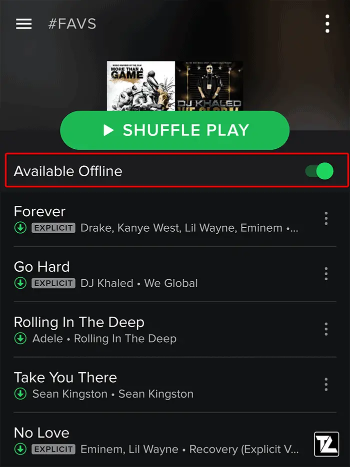 Spotify Enable Available Offline