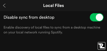 Spotify Enable Sync from Desktop