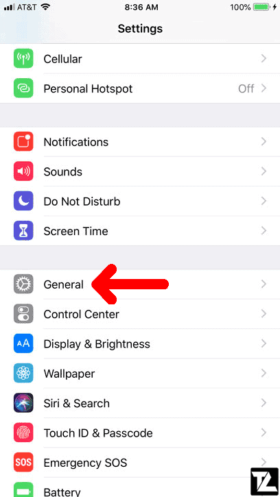 iPhone Settings General