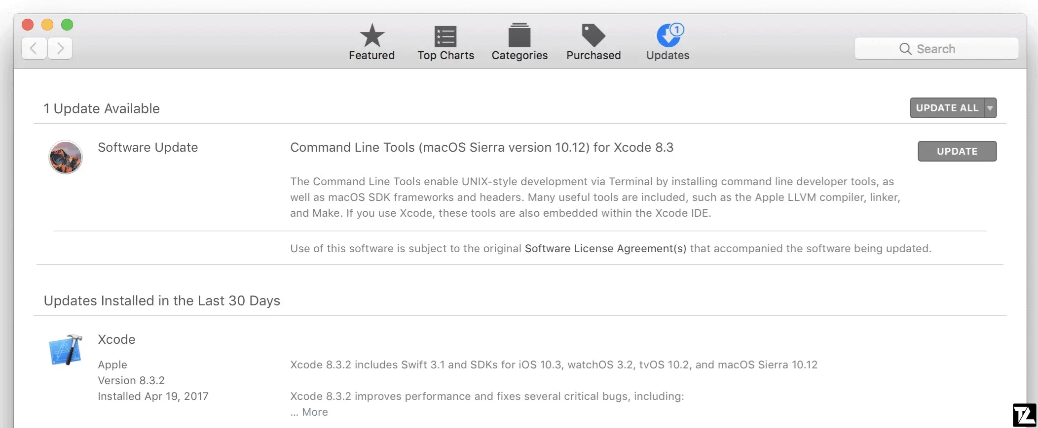 macOS Software Update App Store