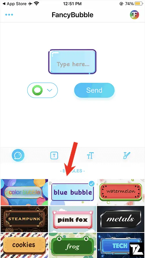 FancyBubble App Select Bubble Color