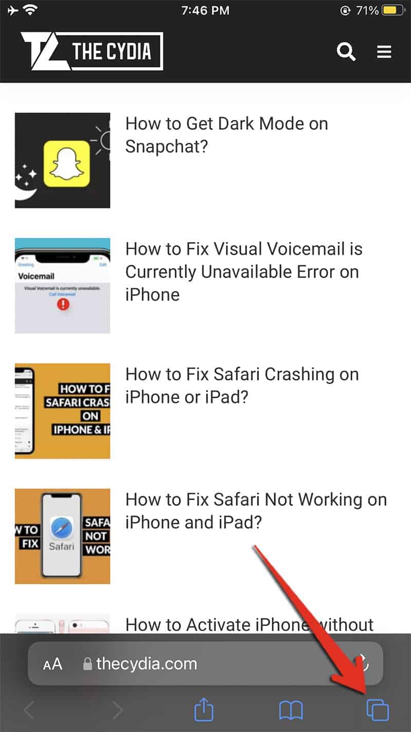 iOS Safari Tabs icon