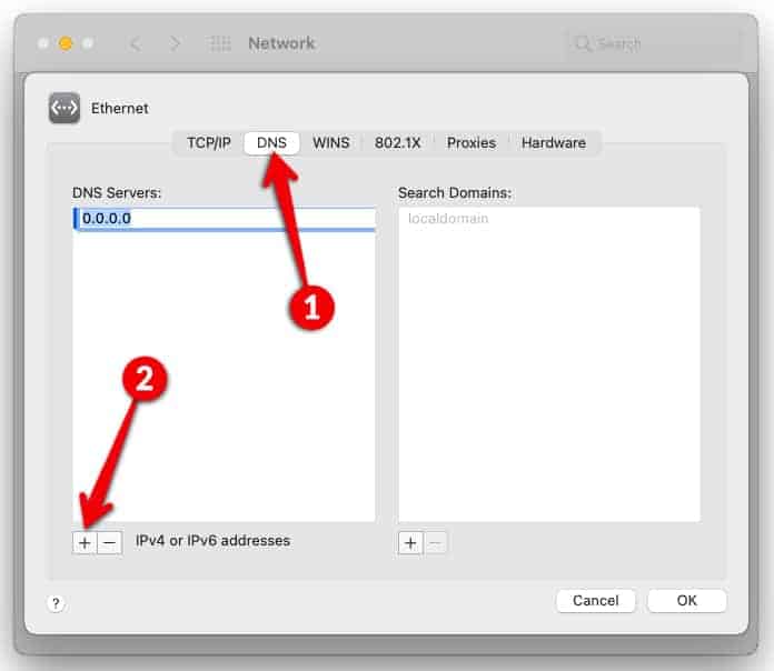 macOS Network DNS Settings