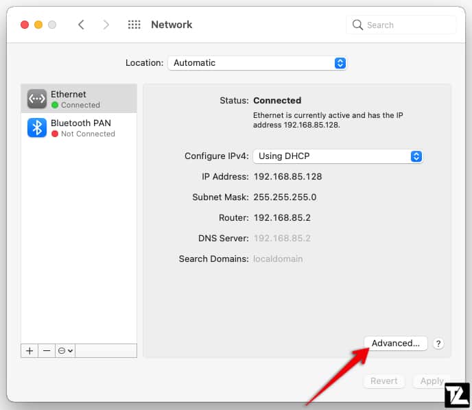 macOS Network Settings Advanced