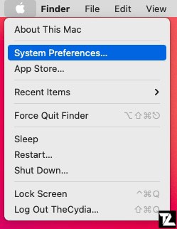 macOS System Preferences Apple Menu