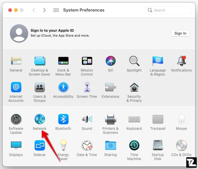 macOS System Preferences Network