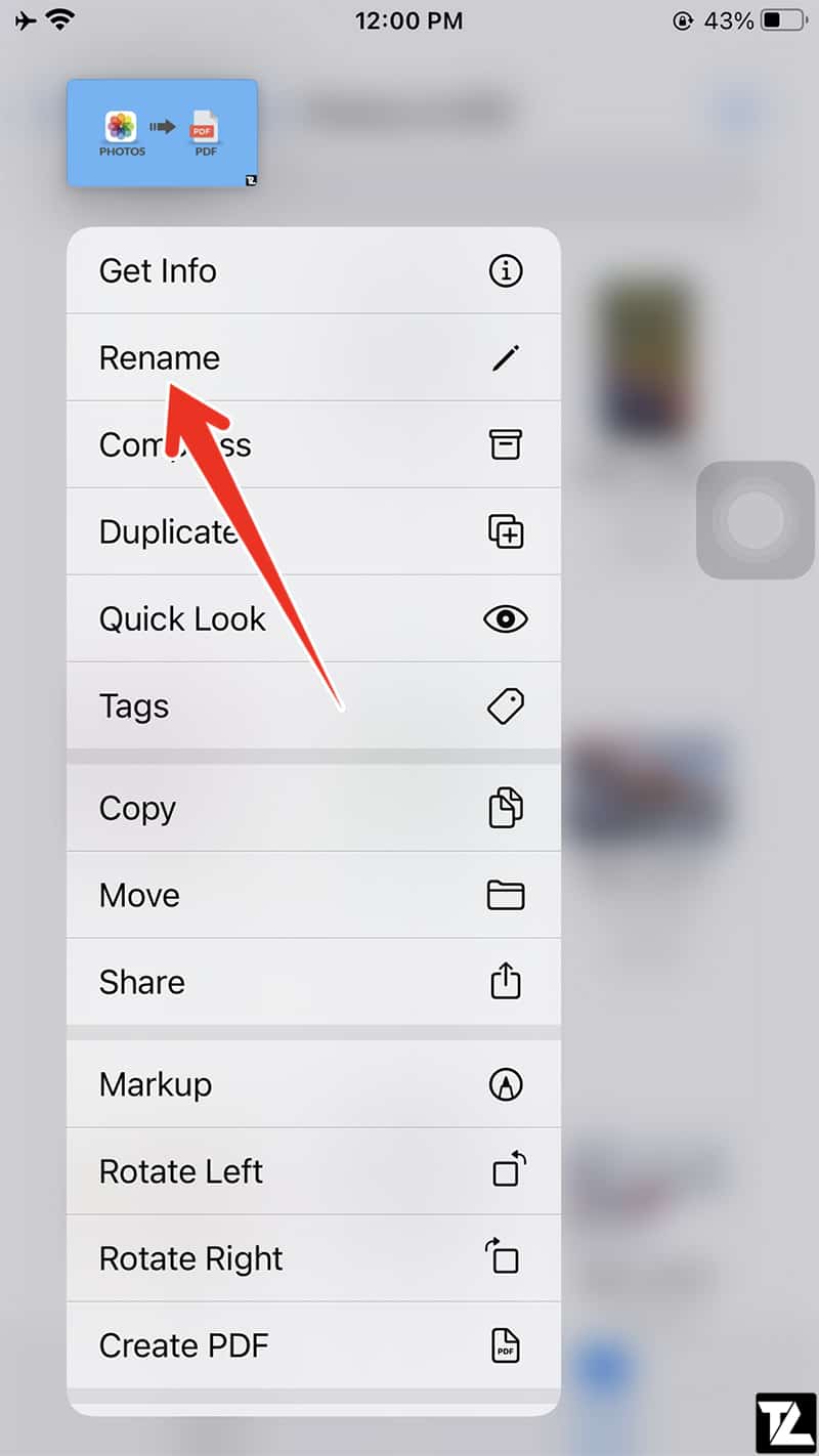 iOS Files app Rename option
