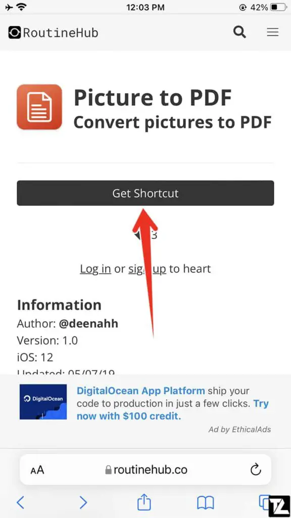 Download Picture to PDF Shortcut